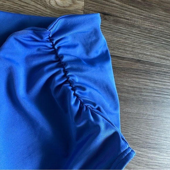 Swim By Cacique Womens High Rise Swimsuit Bikini Bottoms Size 20 Blue Ruched‎ - Picture 4 of 10